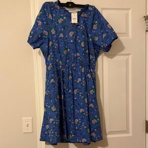 J. Crew Blue Floral Dress NWT
